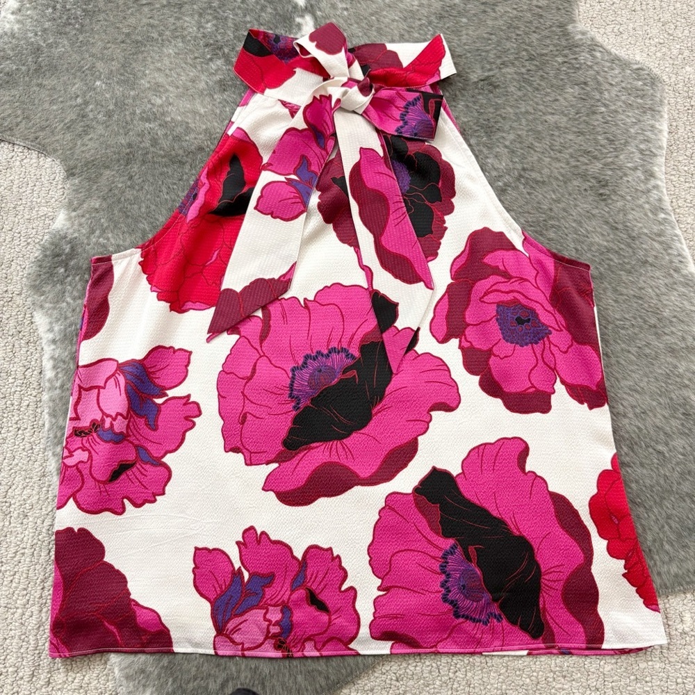 NWT Talbots Blooming Floral Tie Neck Halter Blouse - Picture 5 of 11